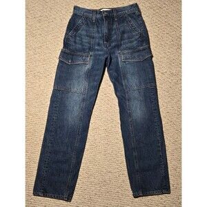 Denim Forum Aritzia 90's Lo-Rise Cargo Slim jeans Dark Wash Women's 27